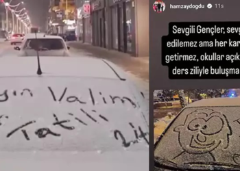 Otomobil camına 'Kar tatili' yazan öğrencilere validen cevap