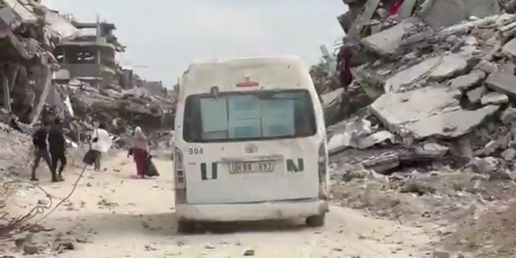 UNRWA, Gazze'ye ulaştırılan yardımların görüntülerini paylaştı