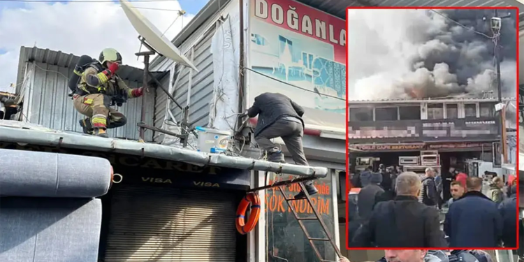 Ankara'da spotçular çarşısında yangın; 2 dükkanda hasar oluştu