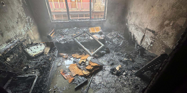 Evde çıkan yangında 4 yavru köpek öldü