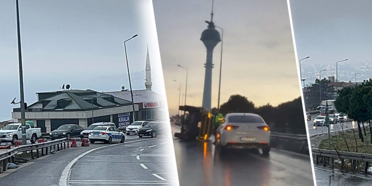 Büyükçekmece D-100'de kamyonet yan yattı