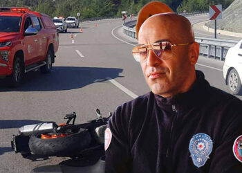 Polis memurunun hayatını kaybettiği motosiklet kazası kask kamerasında