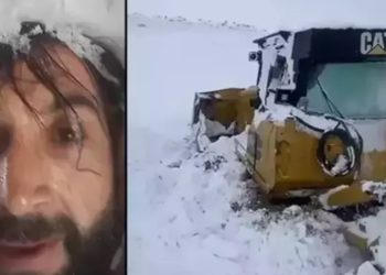 Şırnak'ta iş makinesinin üzerine çığ düştü; operatör kabinde sıkıştı