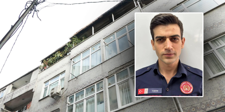 Yangına müdahale sırasında çatıdan düşen itfaiye eri öldü