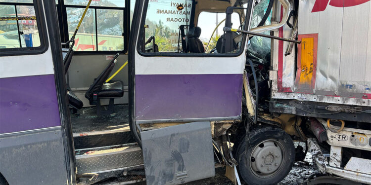 Artvin'de dolmuş TIR'a çarptı; 12 yaralı