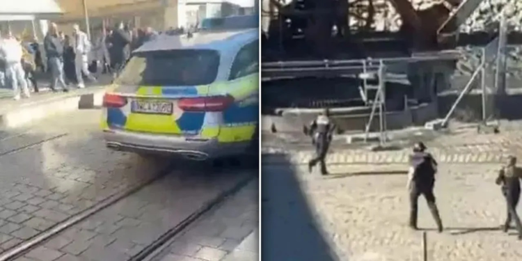 Almanya’da araç kalabalığın arasına girdi