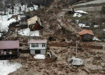 Artvin'de heyelan; ahşap ev çatısının üzerine devrildi