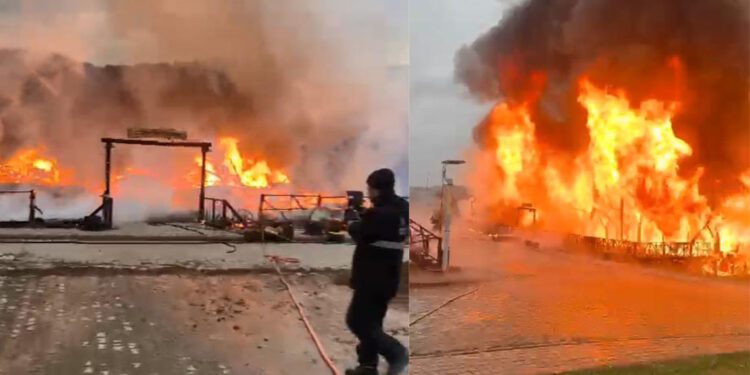 Bolu'da mühürlenen otelde yangın çıktı