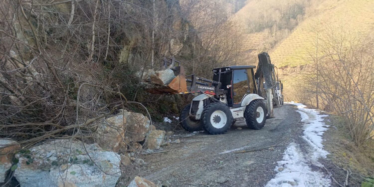 Ordu'da eriyen karlar heyelanlara yol açtı