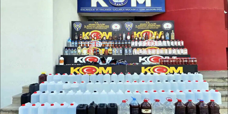 81 ilde operasyon; 63 bin 957 litre sahte alkol