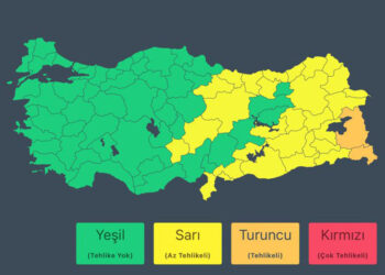 2 il için turuncu 29 il için sarı kodlu uyarı