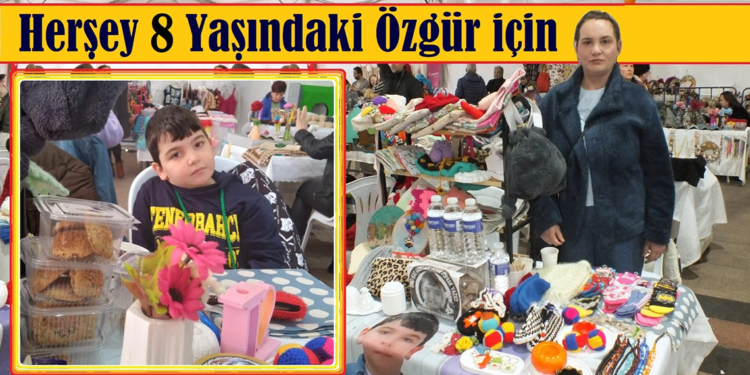 DMD hastası oğlunun tedavisi için el emekleri festivalinde stant açtı