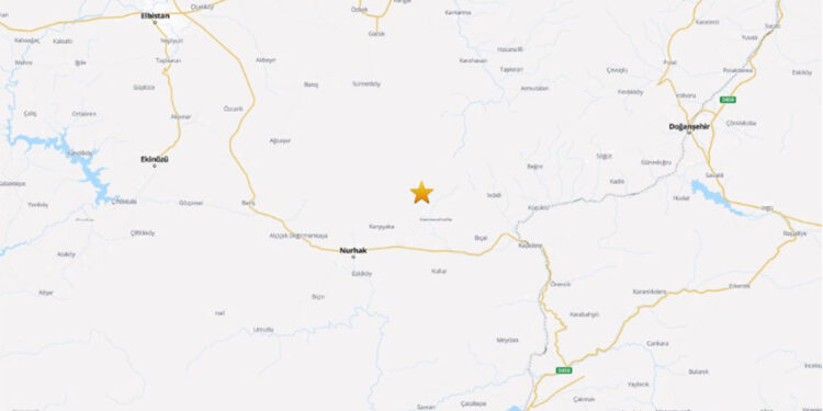 Kahramanmaraş'ın Nurhak ilçesinde 4.1 büyüklüğünde deprem