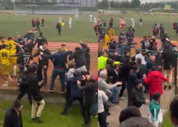 Samsun'da Süper Amatör Lig maçında ortalık karıştı