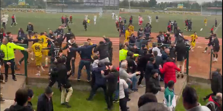 Samsun'da Süper Amatör Lig maçında ortalık karıştı