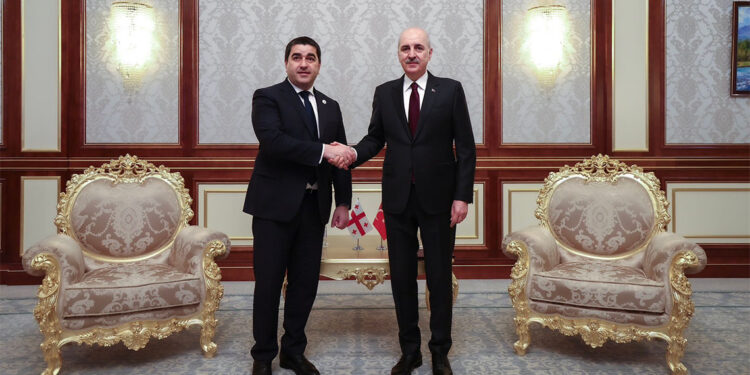 Numan Kurtulmuş Gürcistan Meclis Başkanı ile bir araya geldi