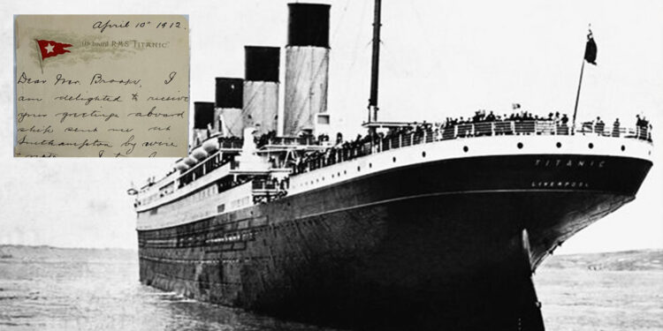 Titanik'te yazılan mektup 400 bin dolardan alıcı buldu