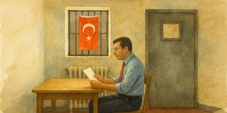 İmamoğlu cezaevindeki odasını çizdi, çağrısını yineledi! …