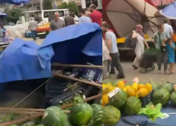 Bursa'da lodos yaşamı olumsuz etkiledi; pazar tezgahları devrildi