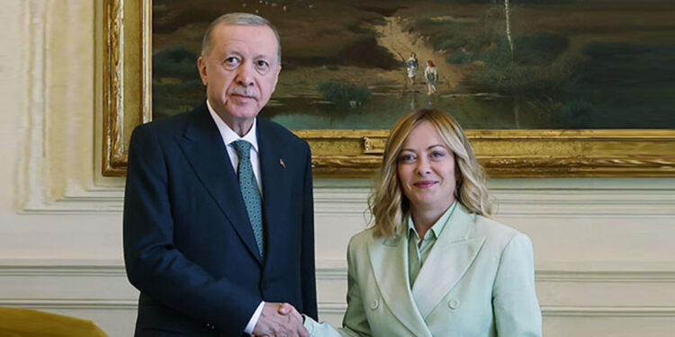 Erdoğan ve Meloni, Türkiye ile İtalya arasındaki ikili ilişkileri ele aldı