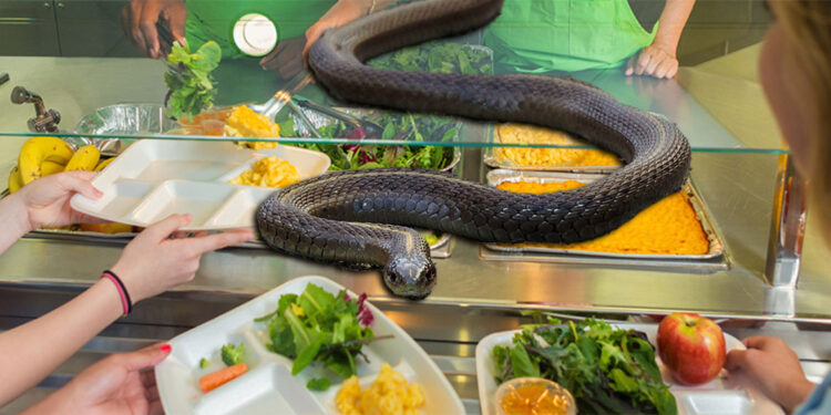 Okul yemeğinde ölü yılan bulundu