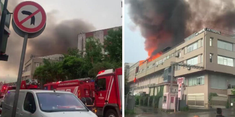 Eyüpsultan'da tekstil firmasında yangın