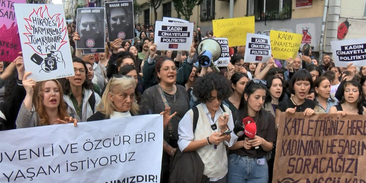 Şişli'de kadınlar, Bahar Aksu için protesto yürüyüşü yaptı