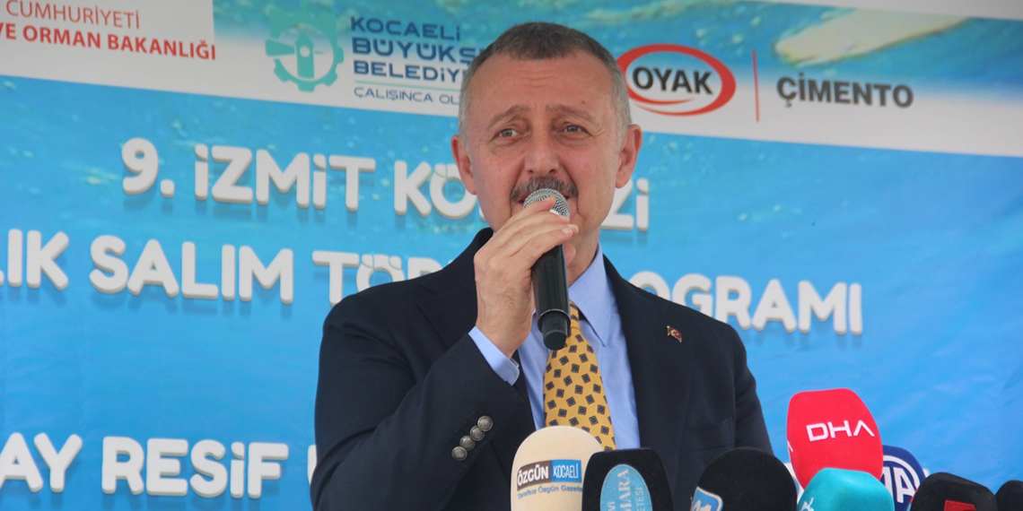 İzmit Körfezi'ne 6 bin balık ile 100 yapay resif bırakıldı