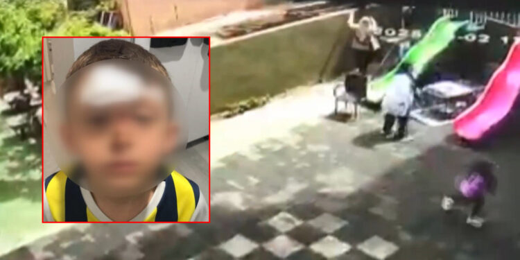 Kreşteki çocuk 2 metre yükseklikten inşaat alanına düştü