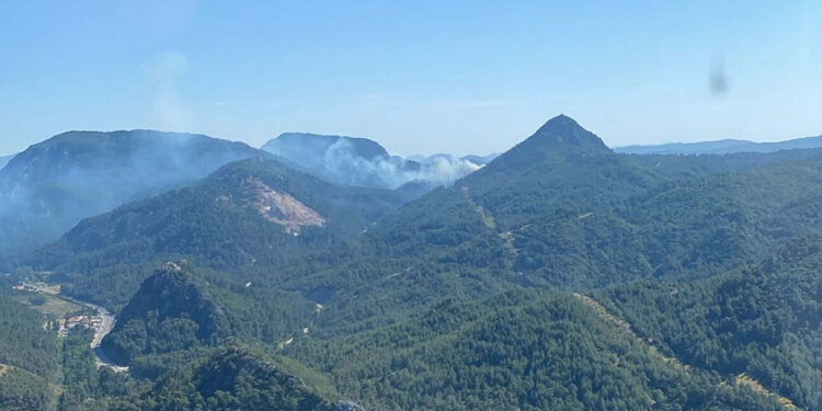 Marmaris'te orman yangını; Müdahale sürüyor