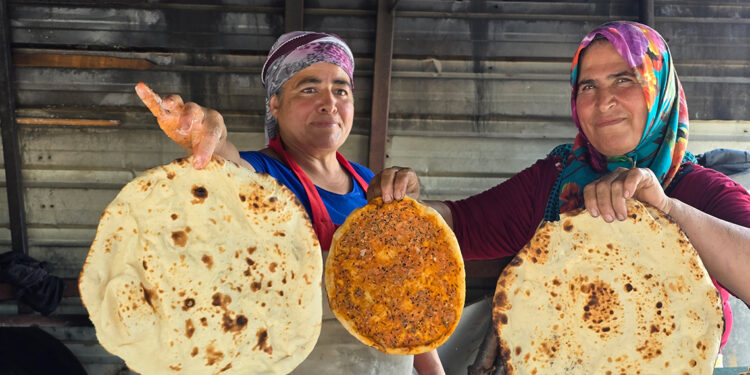 Hataylı depremzede kadınların tandır mesaisi