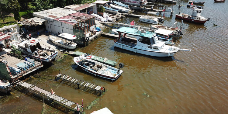 İzmit Körfezi'ndeki renk değişimi havadan görüntülendi
