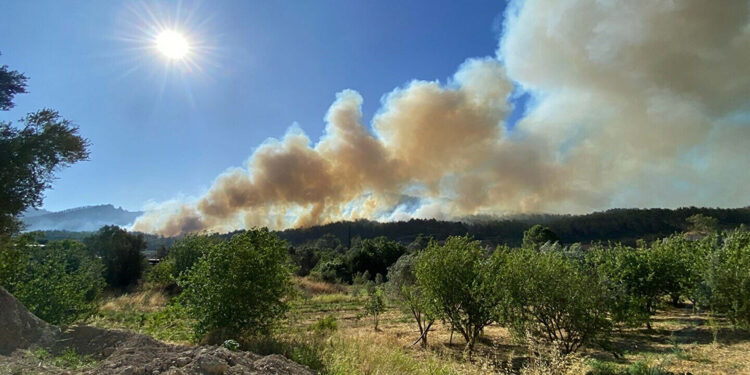 İzmir'deki yangına müdahale sürüyor; Yerleşim yerleri tehdit altında