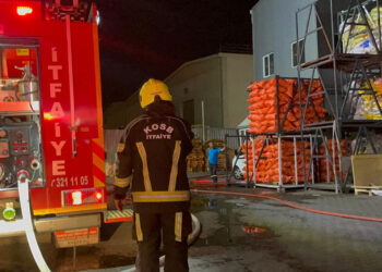 Kayseri'de ahşap fabrikasının silosunda yangın
