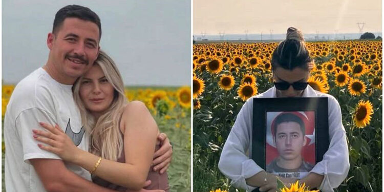 Kazada şehit olan polisin eşini çektirdiği fotoğraflarla andı