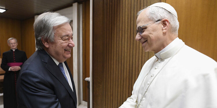 Papa 14'üncü Leo Birleşmiş Milletler Genel Sekreteri ile görüştü