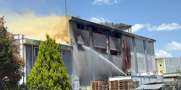 Tekirdağ'da fabrika yangını 3 saatte kontrol altına alındı