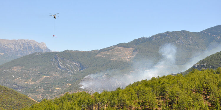 Antalya'nın 2 ilçesindeki orman yangınlarına müdahale sürüyor