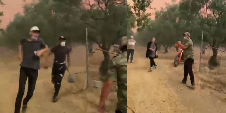 Selçuk Köyü'nde yangını söndürmeye çalışanlar alevlerin arasında kaldı