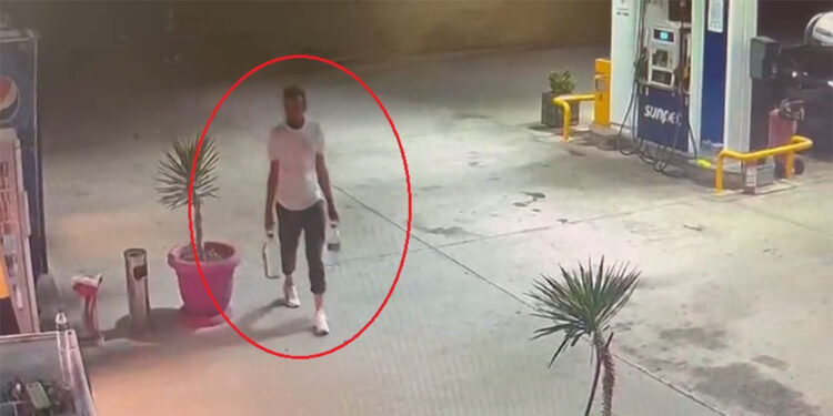 Bursa'da orman yangınını çıkaran şüpheli benzin alırken görüntülendi