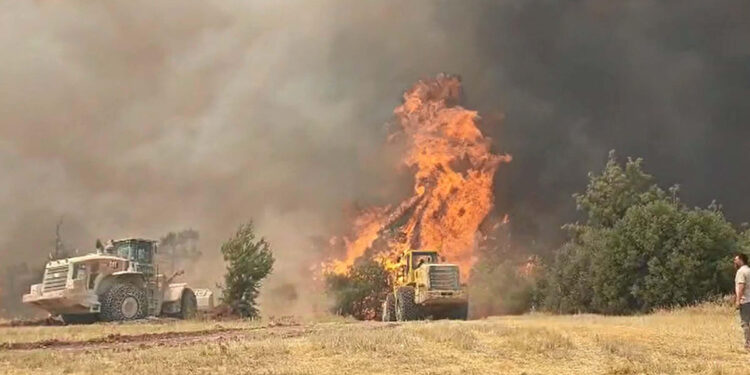 Denizli'de maki yangını
