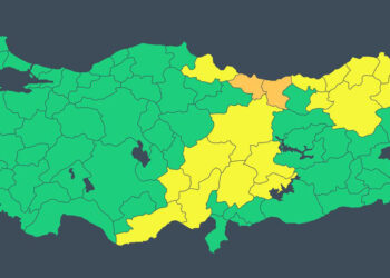 2 il için turuncu 8 il için sarı kodlu uyarı