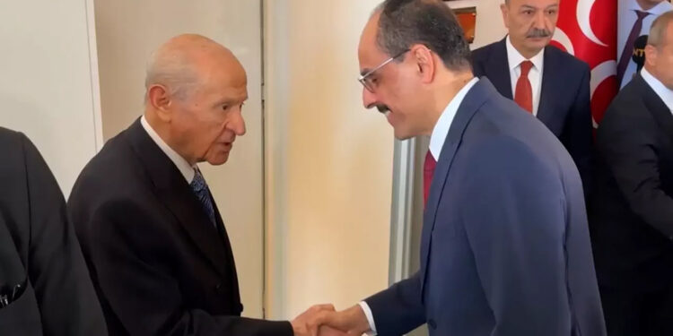 MİT Başkanı İbrahim Kalın, Bahçeli'yi makamında ziyaret etti