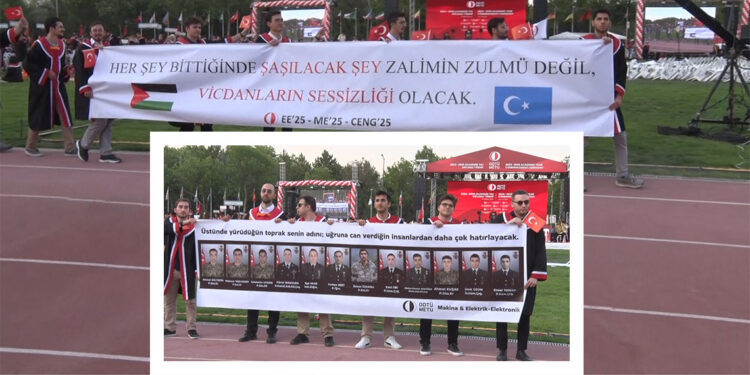 ODTÜ'de mezuniyet töreni düzenlendi; Törende 12 şehidimiz unutulmadı