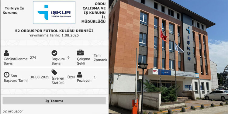 52 Orduspor FK'nın İŞKUR üzerinden futbolcu ilanı vermesi viral oldu