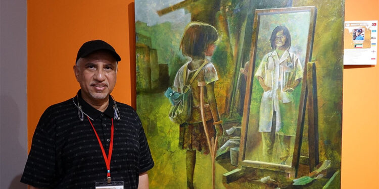 Uluslararası Akçaabat Resim Çalıştayı'nda Gazze'deki dram sergilendi