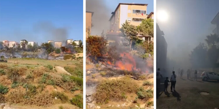 Adana'da mahalleliyi tedirgin eden yangın