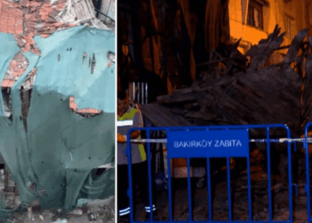Bakırköy'de 100 yıllık tarihi bina çöktü