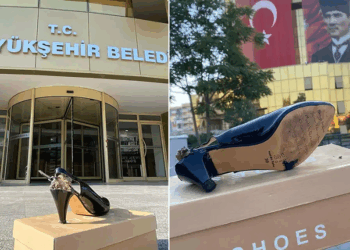 Çerçioğlu'na kırık topuklu protesto!