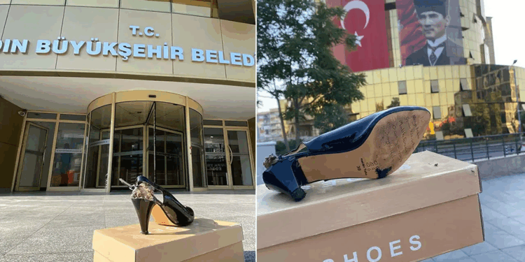 Çerçioğlu'na kırık topuklu protesto!